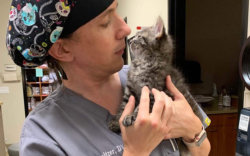 Working with animals is immensely rewarding for Jason Sweitzer and other veterinarians, but also highly stressful. Veterinarians are 2.7 times more likely than the general public to die by suicide, according to a 2020 study. (Photo courtesy of Jason Sweitzer)
