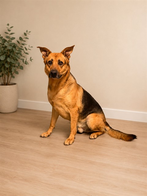 Brinks, a German Shepherd, available for adoption